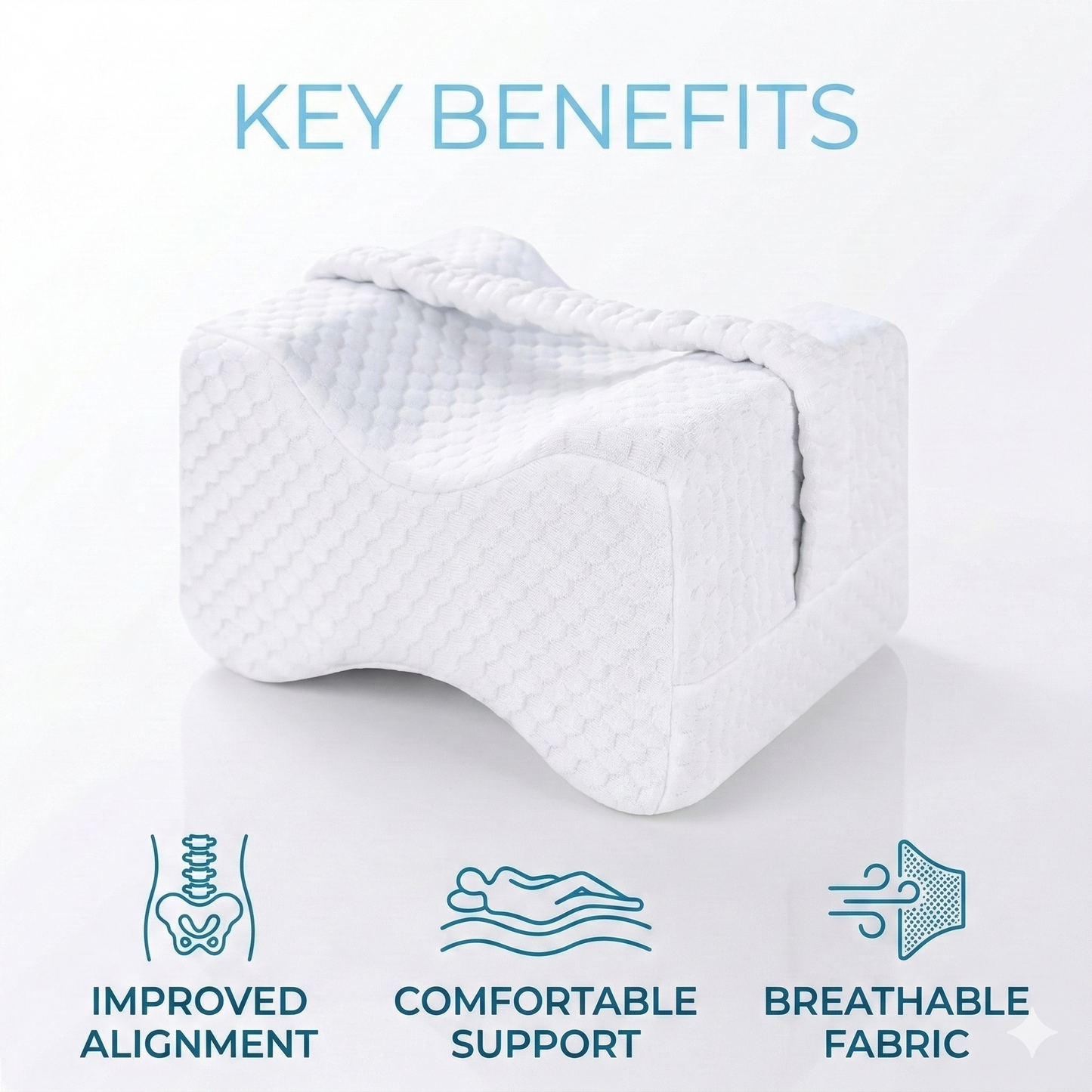 Stay-Put Spinal Alignment Knee Pillow