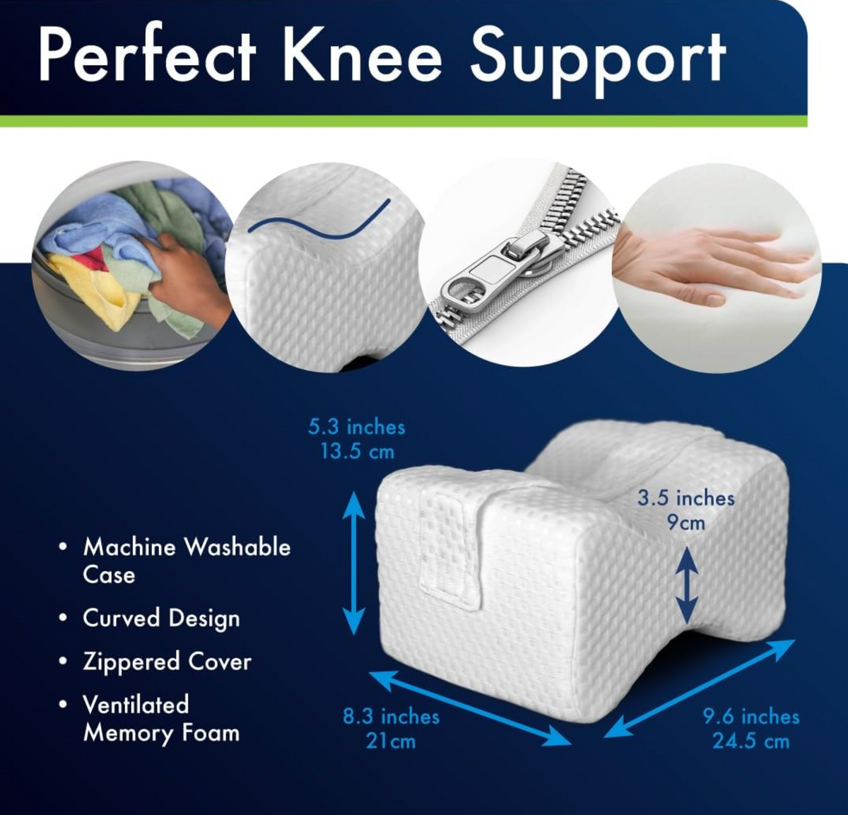 Stay-Put Spinal Alignment Knee Pillow